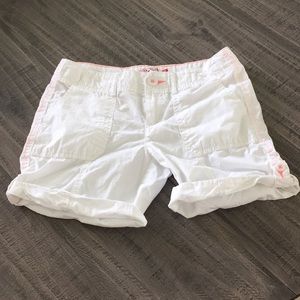 Girls white cotton shorts